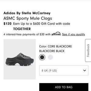 Stella McCartney X adidas slides. NWT.